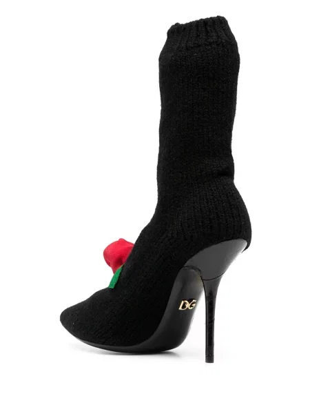 Pletené kotníkové boty Dolce & Gabbana černé