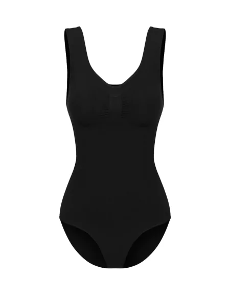 Cfab Alakformáló body Tank Bodysuit Sculpting Shapewear mit Slip' fekete