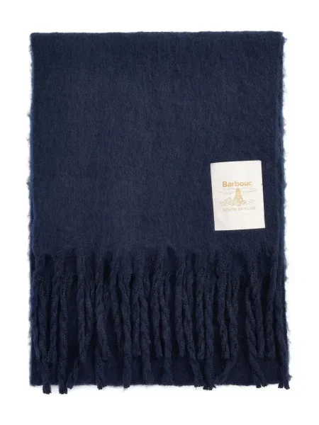 Fular Barbour cu franjuri albastru