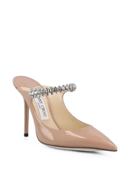 Iš natūralios odos dirželis mulės Jimmy Choo rožinė