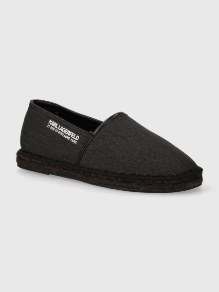 Karl Lagerfeld Espadrile KAMINO cu adaos de piele gri