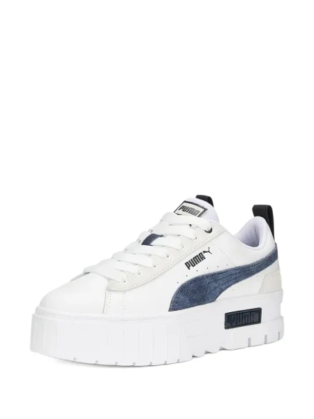 Sneakerși Puma Platform din piele cu platformă alb