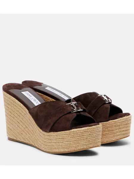 Semišové espadrilky Jimmy Choo hnědé