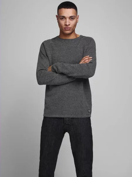 JACK & JONES Sveter JJEHill tmavosivá