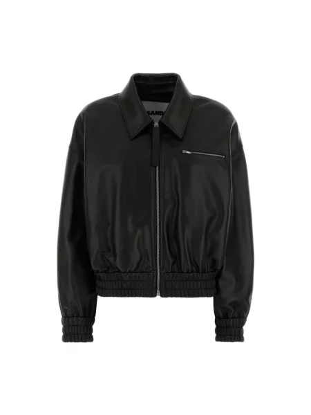 Kurtka skórzana Jil Sander czarna