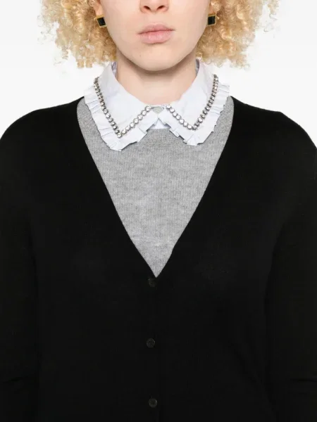 Cardigan Miu Miu cu decolteu în V negru