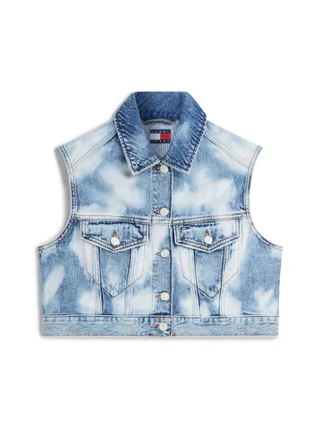 Tommy Jeans Vestă denim albastru