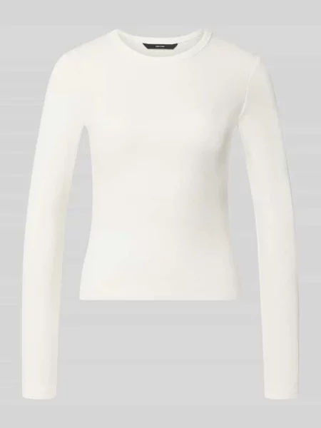Bluzka z długim rękawem o kroju slim fit z mieszanki bawełny model ‘CHLOE’ Vero Moda biała