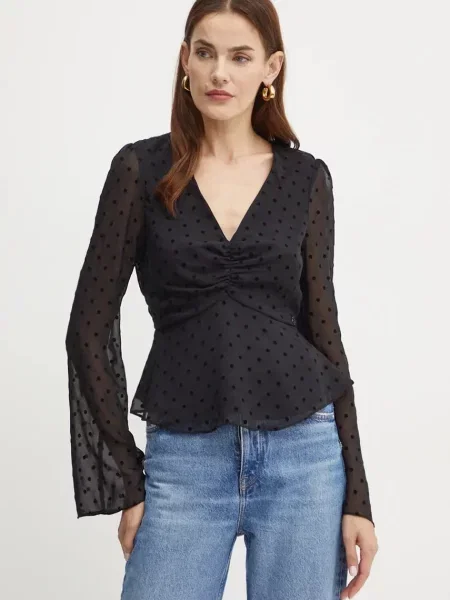 Блуза Guess OLYMPE с десен черно