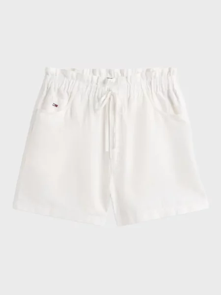 Лляні джинсові шорти Tommy Jeans білі