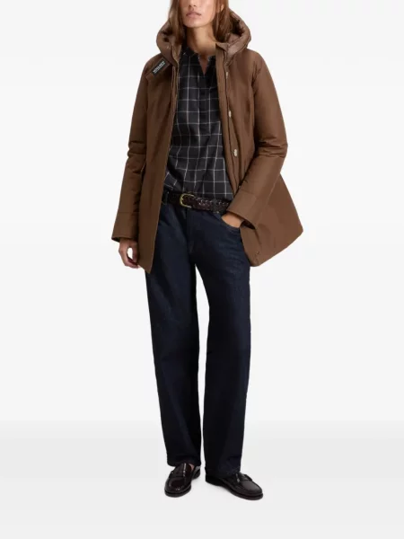 Geacă parka Woolrich cu glugă maro