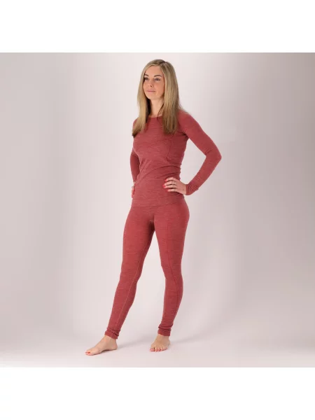 Spodnie termiczne Premium Merino Wool Wełna czerwone