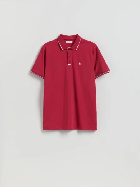 Reserved Tricou polo regular fit cu tiv roșu