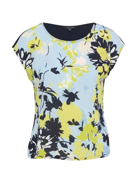 COMMA Majica svetlo modra / kivi / črna bela