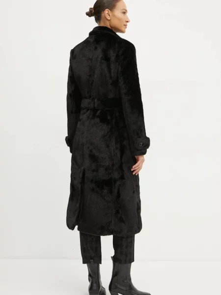 Palton de blană Bardot negru