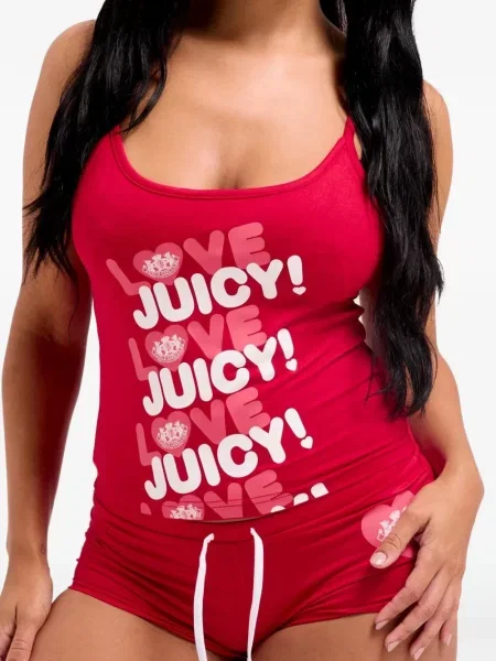 Pijamale Juicy Couture cu imagine roșu