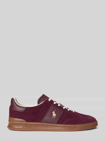 Sneakersy z naturalnej skóry welurowej Polo Ralph Lauren fioletowe
