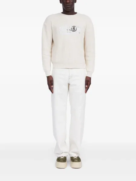 Hanorac crewneck Mm6 Maison Margiela alb