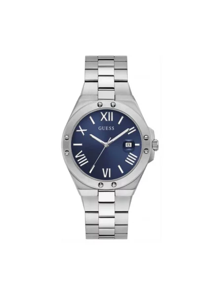 Lniany zegarek Guess szary