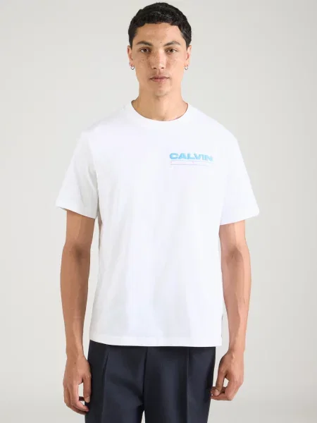 Calvin Klein Jeans Tričko svetlomodrá / melónová biela