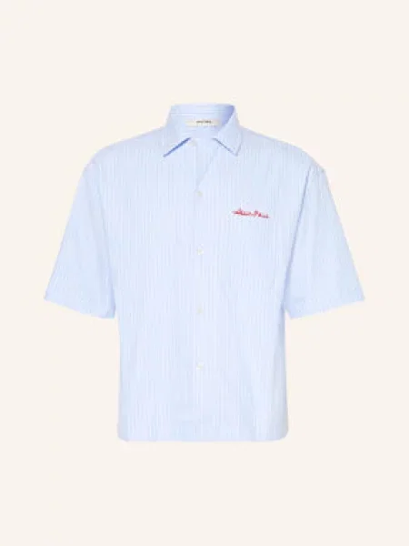 About:Blank Koszula Z Krótkim Rękawem Script Comfort Fit blau biała