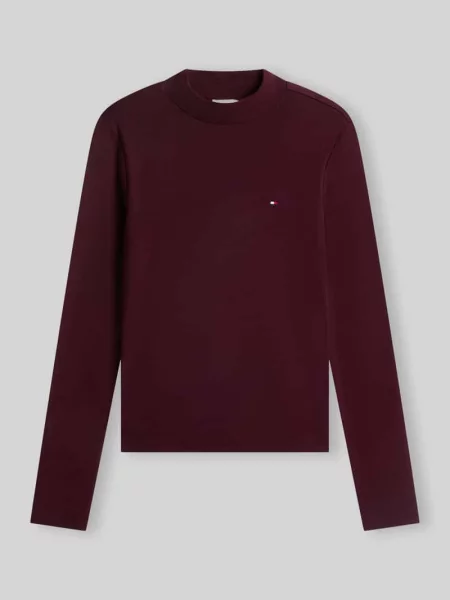 Bluzka z długim rękawem o kroju slim fit z czystej bawełny Tommy Hilfiger