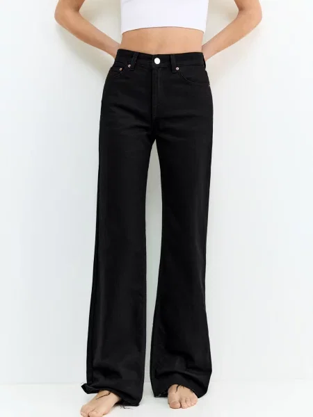 Pull&Bear Kavbojke denim črn