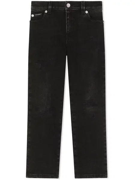 Jeansy straight leg dziecięce Dolce And Gabbana czarne