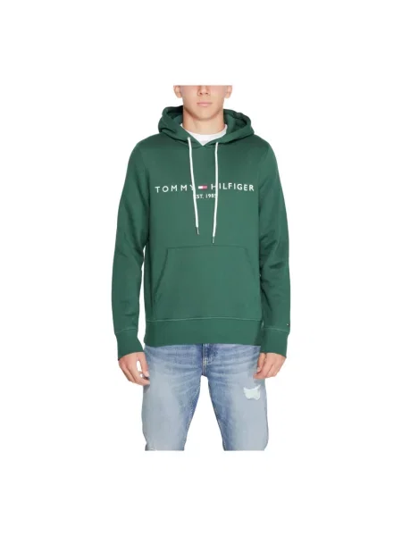 Bluza Tommy Hilfiger z logo zielona