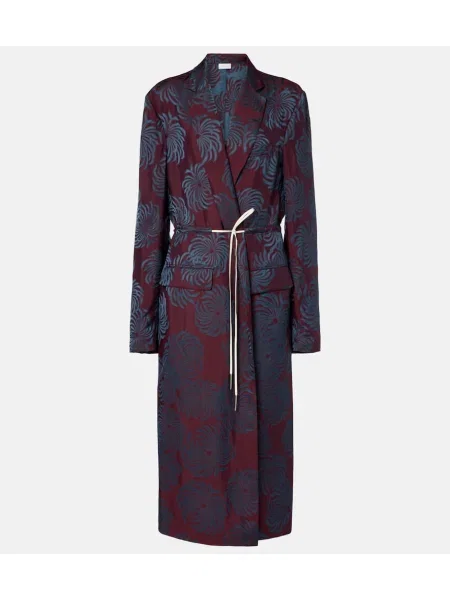 Palton Dries Van Noten cu imagine bordo