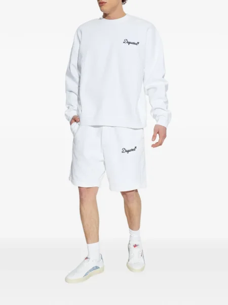 Pantaloni scurți Dsquared2 cu broderie alb