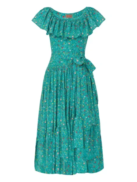 Rochie Lhd cu volane de costum verde