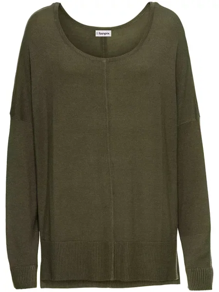 Sweter dzianinowy oversize z mieszanki zielony