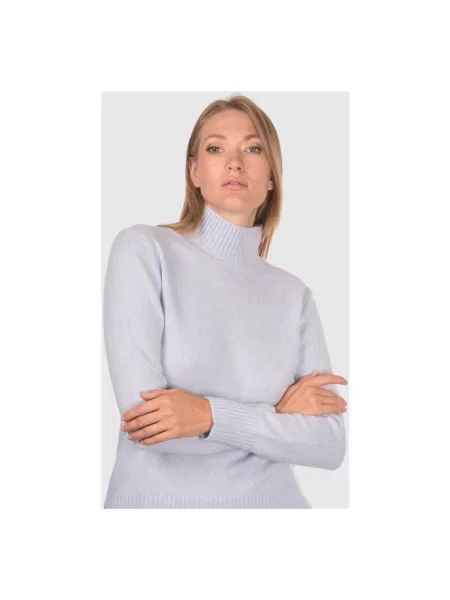 Sweter z golfem Gran Sasso z kaszmiru do golfa niebieski