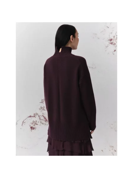 Sweter z golfem Marella fioletowy