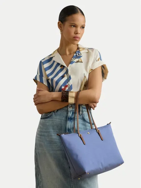 Lauren Ralph Lauren Torebka shopper niebieska