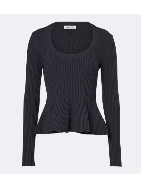 Top Alaïa de lână gri