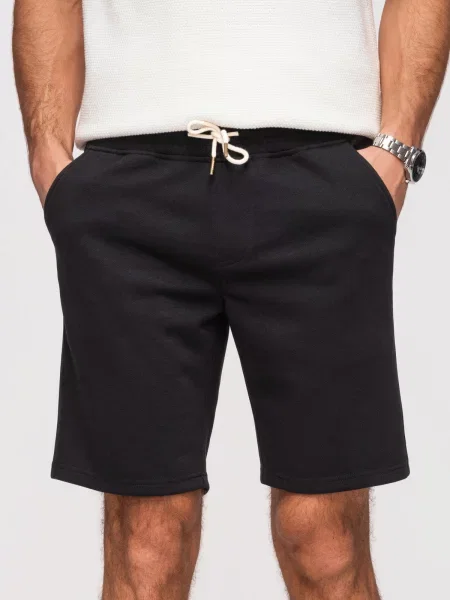 Ombre REGULAR FIT strukturované šortky černé
