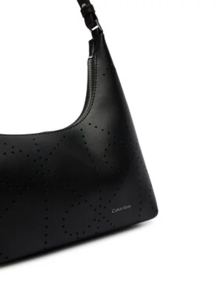 Calvin Klein Kabelka Emblem Aop Perfor Lthr Bag čierna