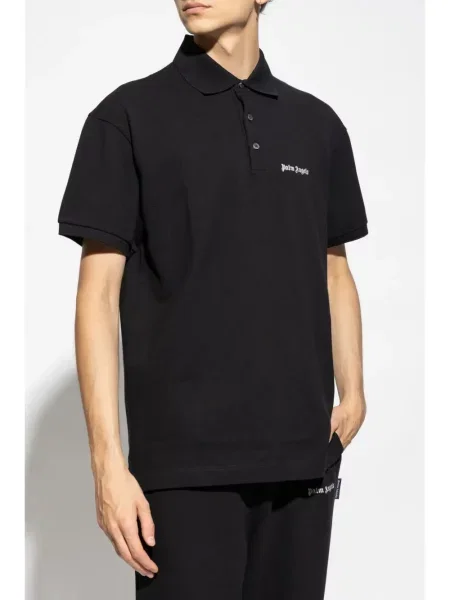 Tricou polo Palm Angels cu broderie negru