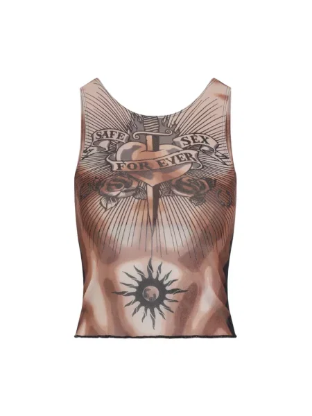 Wielobarwność top Jean Paul Gaultier tiulowy