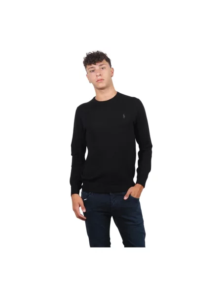 Lekki sweter Ralph Lauren wełniany czarny