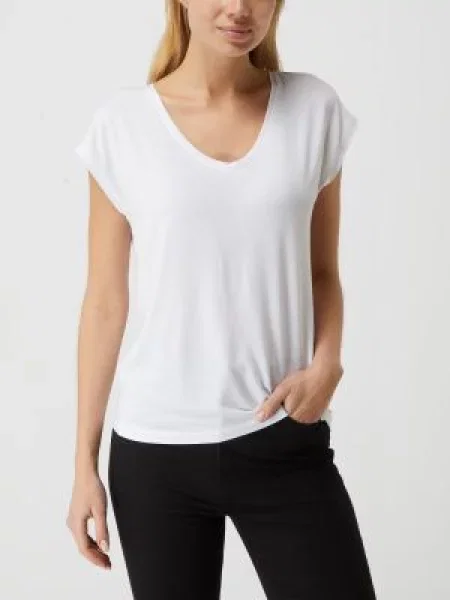 T-shirt z dodatkiem streczu model ‘Billo’ biała