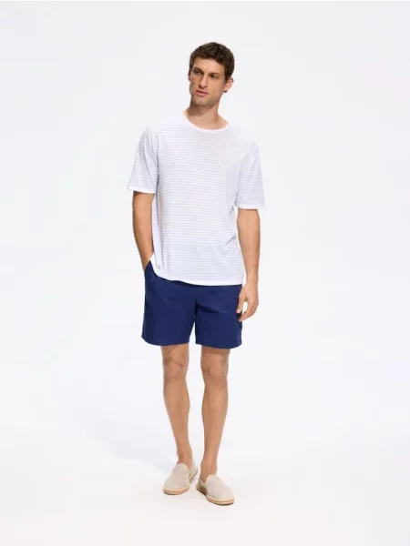 Reserved Футболка regular fit з ліоцелом блідо-блакитний блакитна