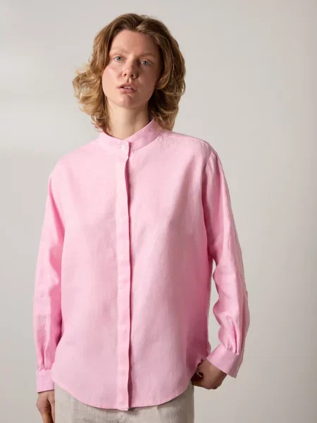 Лляна Сорочка класична GNIZDO рожевий