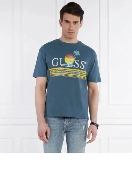 GUESS Tricou albastru