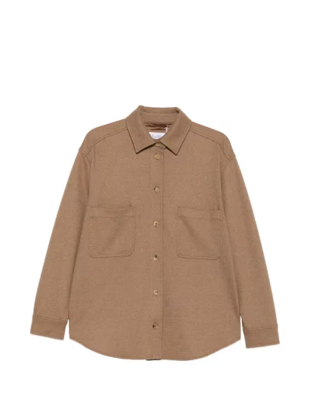 Geacă Max Mara cu model herringbone maro