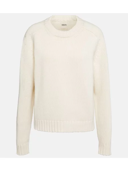 Pulover Khaite din cașmir alb