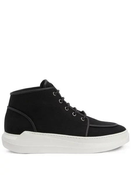 Sneakerși Giuseppe Zanotti cu șireturi din dantelă negru