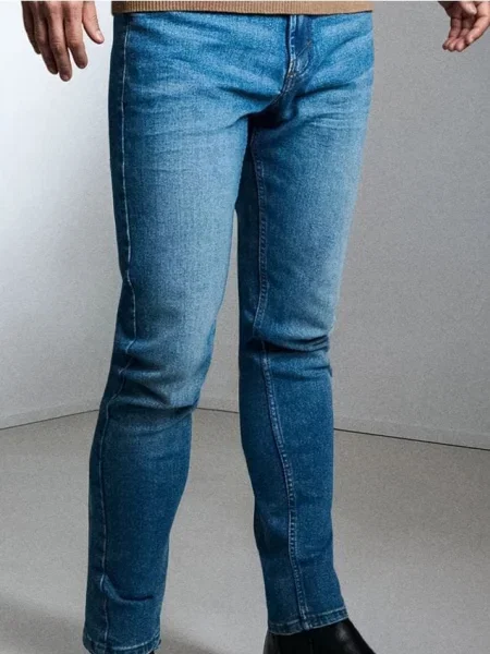 Sinsay Jeansy slim fit granatowy